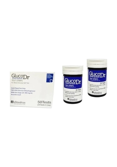 Gluco Dr Şeker Stribi Süper Sensör Ölçüm Çubuğu 100 Adet