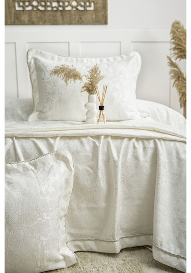 Calantha Home Collection Maya 3 Parça Ekru Pike Takımı 240 X 260 Cm Ekru