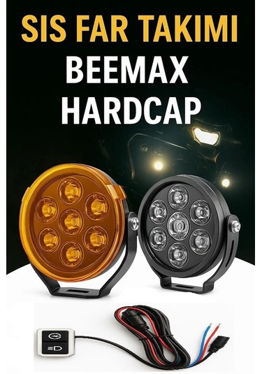 Beemax Hardcap 180 Watt Profesyonel Motosiklet Led Sis Far Takım