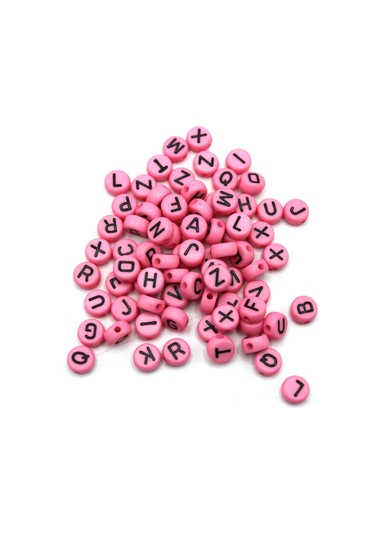 Harf Boncuk Elips Pembe 6 Mm 250 Gr