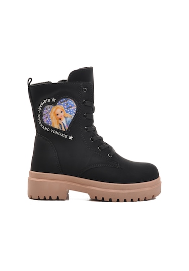 Siyah-somon İçi Kürklü Kız Çocuk Bot Leonis F Siyah-somon Siyah - Somon