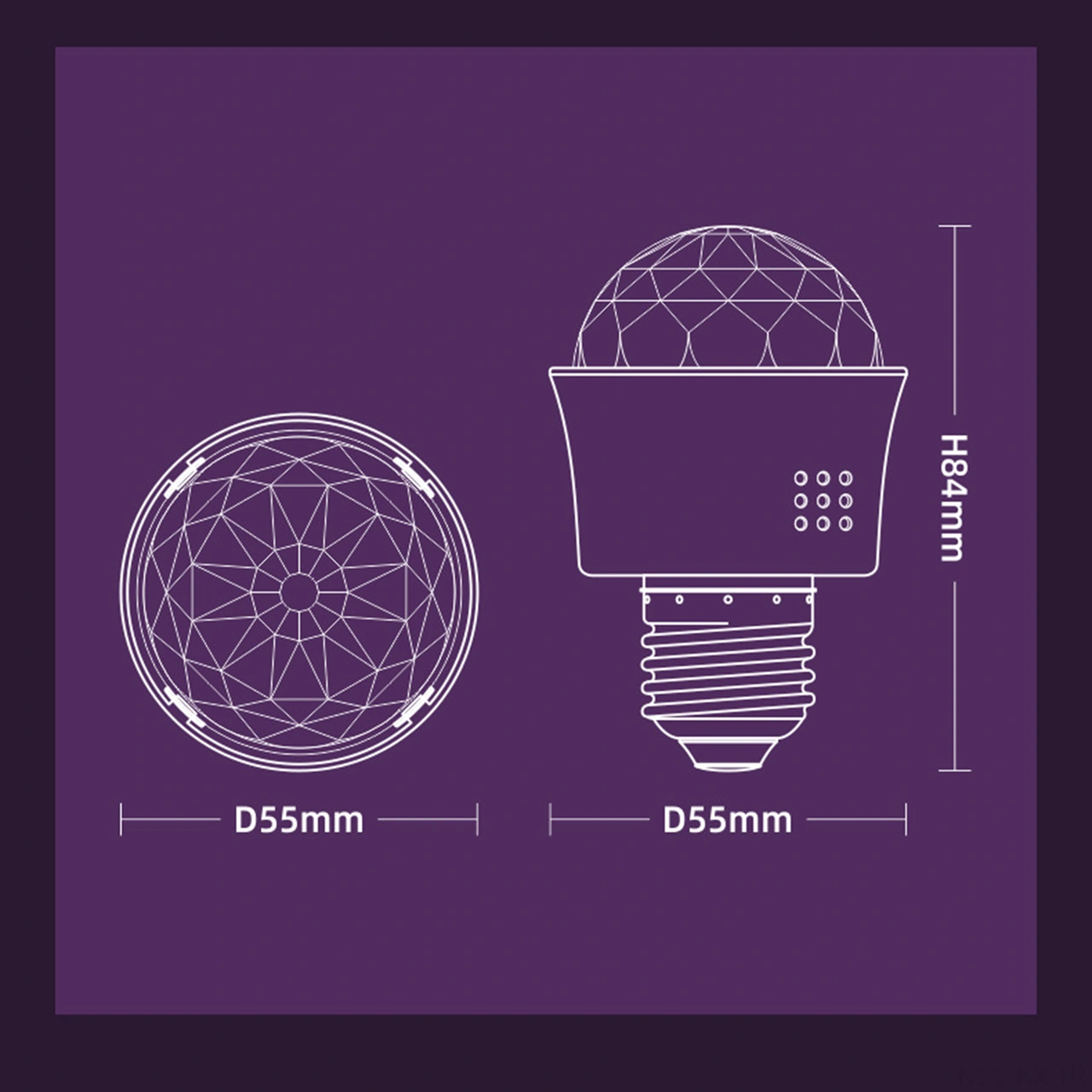 Kangvka E27 Rgb Renkli Led Işık 3.3w 85-265v Festivale Ktv Stüdyosu Dekorasyonu Atmosfer Lambası Kolay Kurulum Beyaz Beyaz