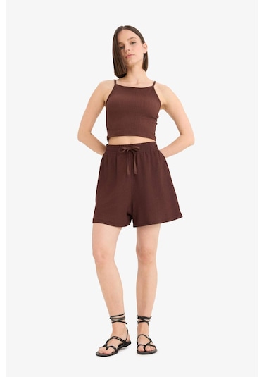 DeFacto Coool Loose Fit Bürümcük Şort A6223AX25SMBN533 Kahve