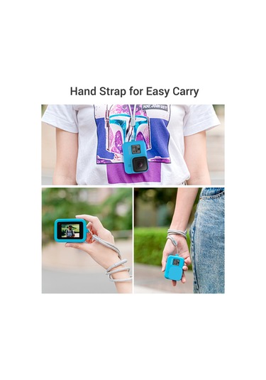 Neevoyu Telesın Kauçuk Korumalı Kılıf Gopro Hero 8 Black İçin, Lens Koruyucu Ve Ayarlanabilir Askıyla, Anti-çizik, El Tutusu, Siyah