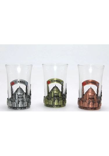 Tekli Metal Cam Bardaklı Shot Bardak 2alk109 Beyaz