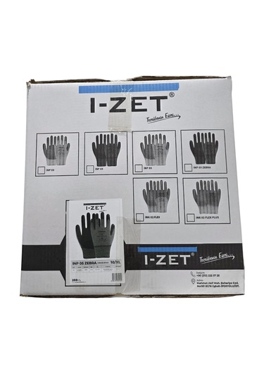 I-zet Inp05 Zebra No:10 Polyester Örme Nitril Eldiven 288 Adet