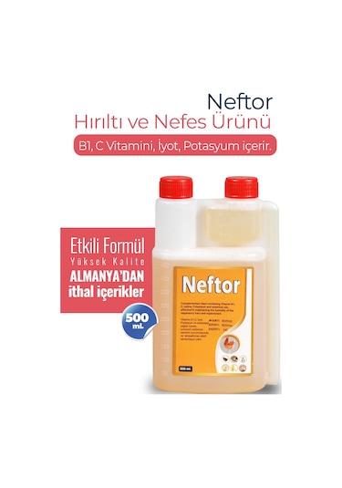 Neftor Kuşlar Için Hırıltı Ve Nefes Ürünü 500 Ml Yeni Tarihli