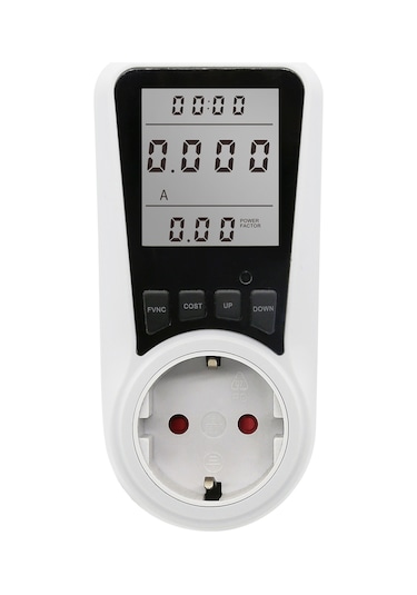 Skycity Beyaz Evrensel Akıllı Prizi - Enerji Tüketim Ve Maliyet Ölçer, Büyük Ekran Göstergesi, Ac230v-250v, 16a Maksimum Akım