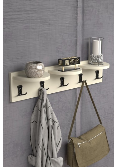 Askılık Duvar Elbise Askılığı Portmanto Krem 80 Cm Diğer