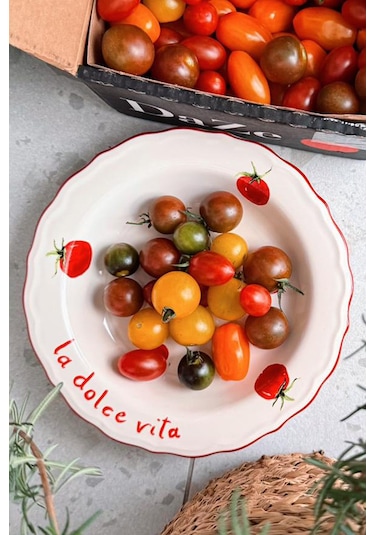 Rakle x Bengi Kurtcebe Pomodoro Stoneware 4'lü Yemek Tabağı Seti 23 cm
