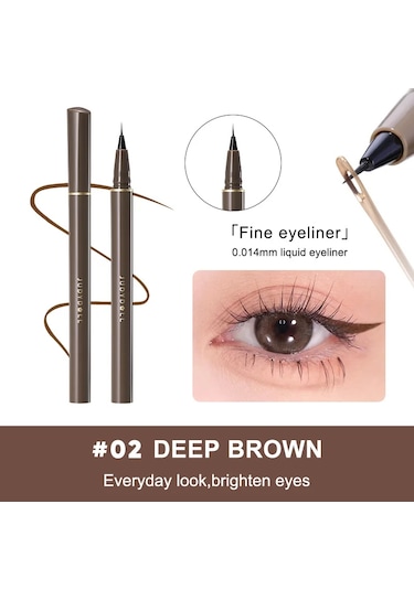 Judydoll Has Likit Eyeliner Kalemi, Ula İnce Uç, Su Geçirmez, Bulaşmaya Dayanıkl Deep Brown Dark Topaz