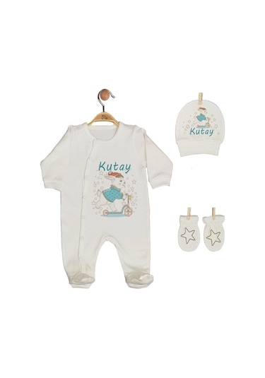 Pia Baby Gl 1926-02 İsme Özel Beşli Tulum Set Mavi