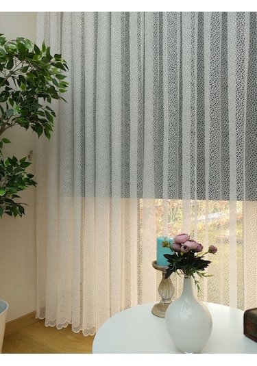 Evdepo Home Kullanıma Hazır Örme Tül Perde (541780836)