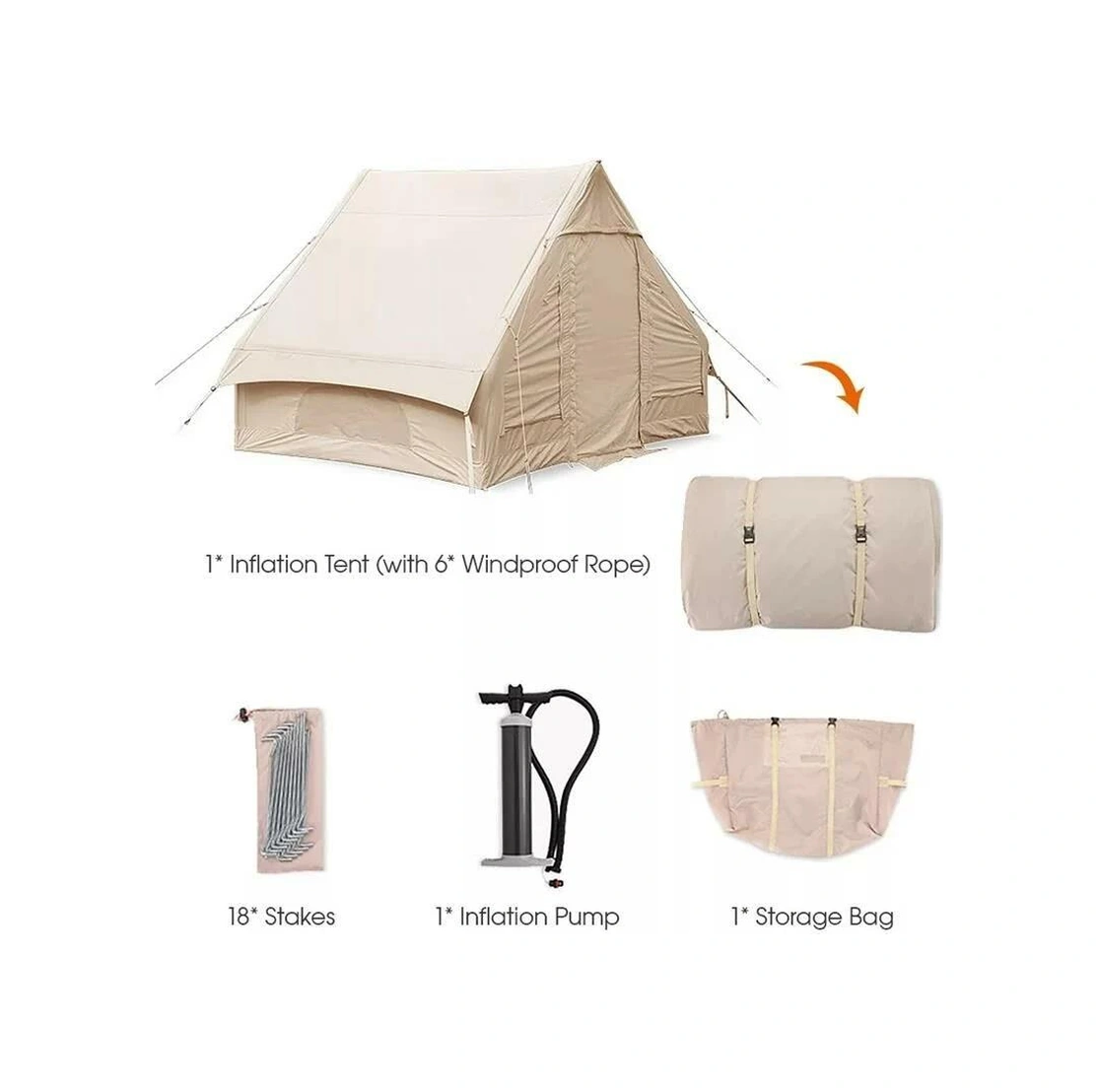 Madfox Burton Glamping Şişme Çadır Bej