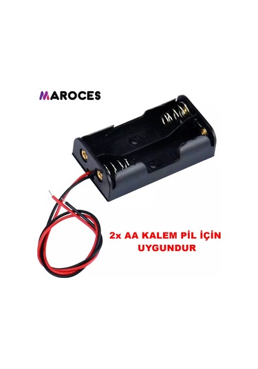 2'Li Aa Kalem Pil Kutusu Yuvası 3V Kablolu Kalem Pil Tutucu 5 Adet