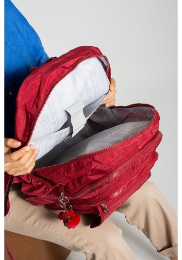 Ultra Hafif Çok Cepli Su Geçirmez Okul Çantası Laptop, Notebook, Okul, Spor, Seyahat Kırmızı Tyc2a700f3b9270606-3 Kirmizi