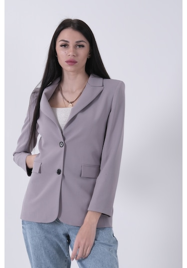 Feminist Gri Vatkalı Astarlı Blazer Ceket 0105110.06 Gri