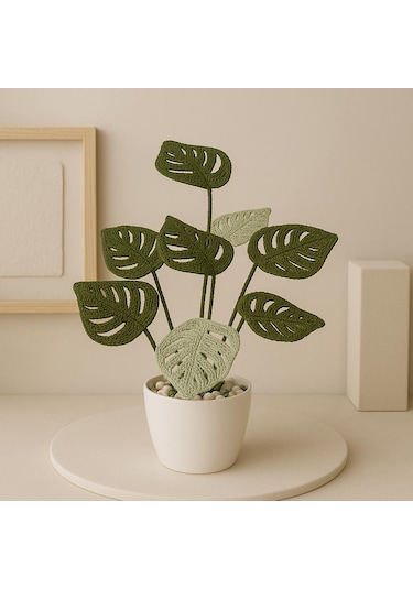 El Örgüsü Saksılı El Örgüsü Monstera - Sevdiklerinize Solmayan He