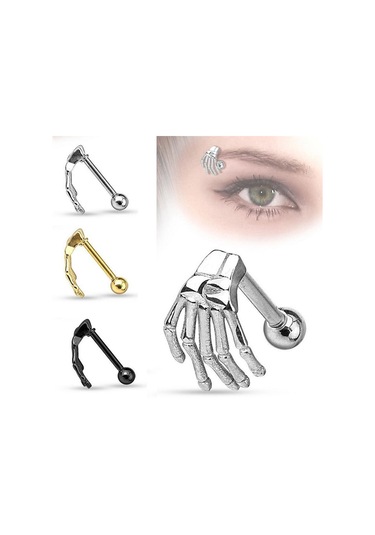 Altın Paslanmaz Çelik 3 Renk Delici Kaş Tragus Burun Meme Halkası Bar Dudaklar Pirsingler