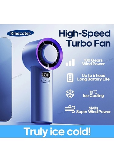 Trendooze Taşınabilir Mini Beyaz El Turbo Fan 100 Rüzgar Hızı Ayarlanabilir Beyaz