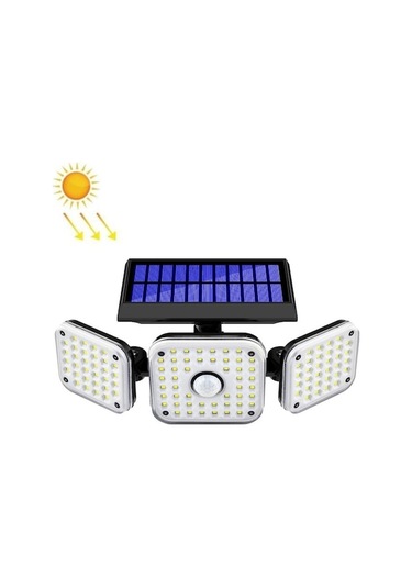 Bahçe Aydınlatma 112 Led Güneş 3 Kafalı Dönebilen Duvar Işıkları İnsan Duyusu Açık Su Geçirmez Bahçe Sokak Lambası