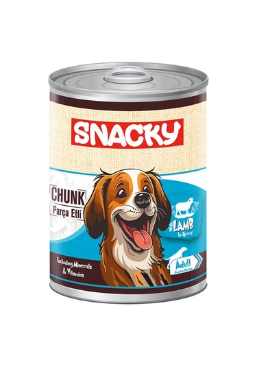 Snacky Parça Etli Kuzulu Yetişkin Köpek Konserve 400 Gr