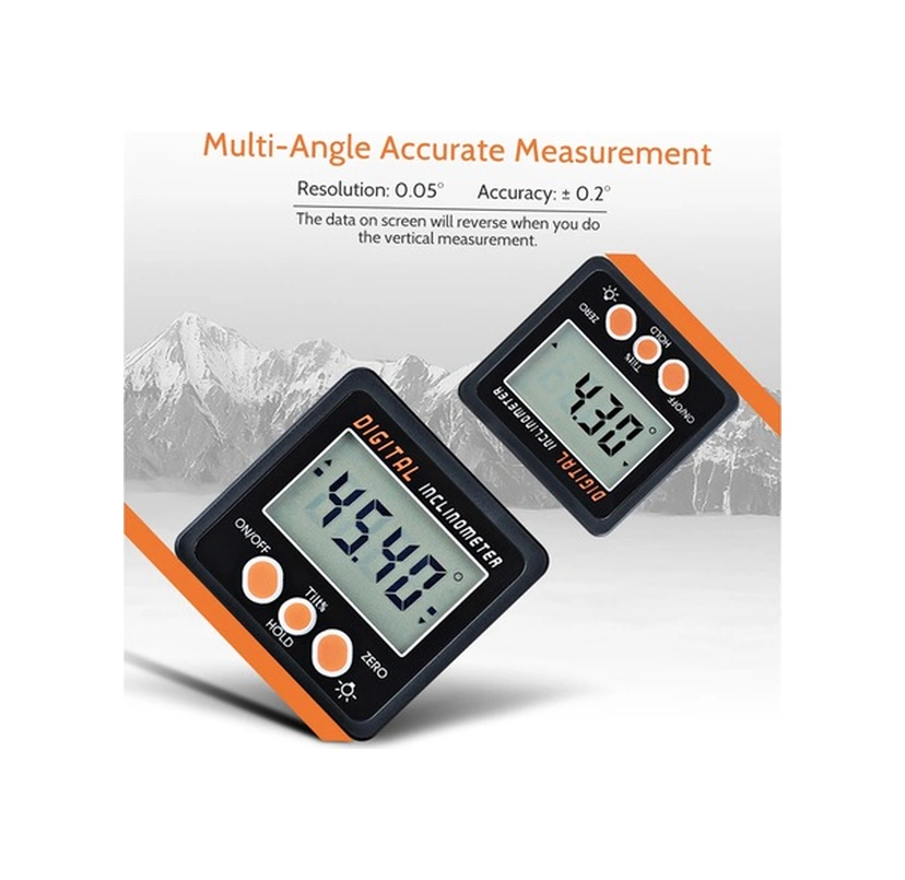 Tongxida Alüminyum Kasa Dijital Eğim Ölçer 0-360 , Pil Dahil Değil