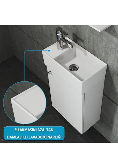 Aqua Bagno Plan Lavabo Beyaz 41x 23 CM