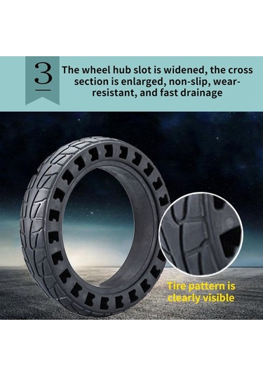 Xiaomi M365 / Pro / 1s / Pro 2 Elektrikli Scooter Amortisör Sönümleme Lastiği İçin 8.5inç Kauçuk Petek Lastik - Yeşil