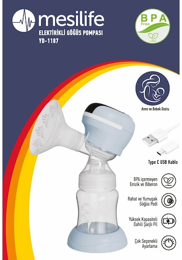 Mesilife YD-1187 Elektrikli Göğüs Süt Pompası