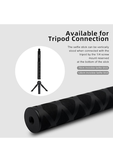 Tongxida Insta360 One X/ve Sport Kamera Sapı, 1.2m Selfie Çubuğu