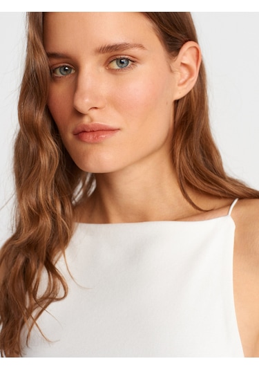 Dilvin 21020 Halter Yaka Top-ekru Ekru