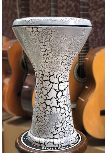 3040 Döküm Beyaz Çatlak Boyalı Darbuka/çömlek