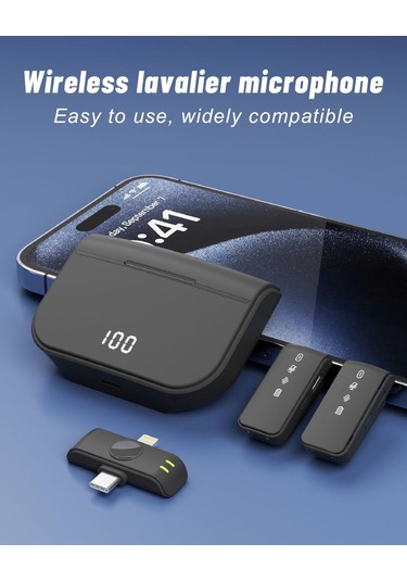 Kablosuz Yaka Mikrofonu, Güç Göstergeli Mini Yaka Mikrofonu,