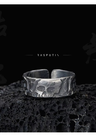 Rasputın Brand Ayarlanabilir Çelik Yüzük 183015142 Siyah