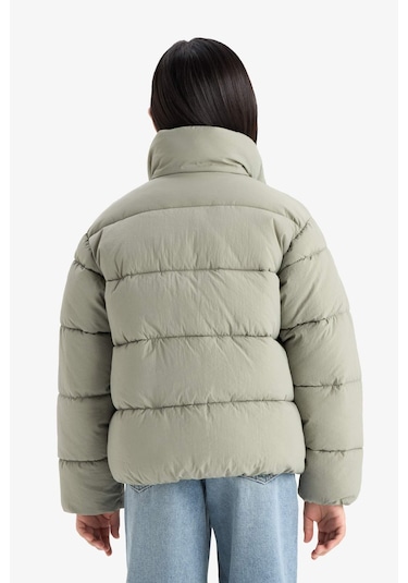 Defacto Kız Çocuk Su Geçirmez Fermuarlı Şişme Mont E8608a825augn1110 Yeşil