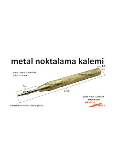Metal Noktalama Yaylı Kalem Mühürleme Damga Aparatı Vurma Aparatı