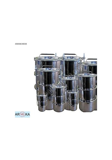 22X10 Cm 4 Gözlü 10 Kişilik Çelik Sefer Tası Çok Renkli