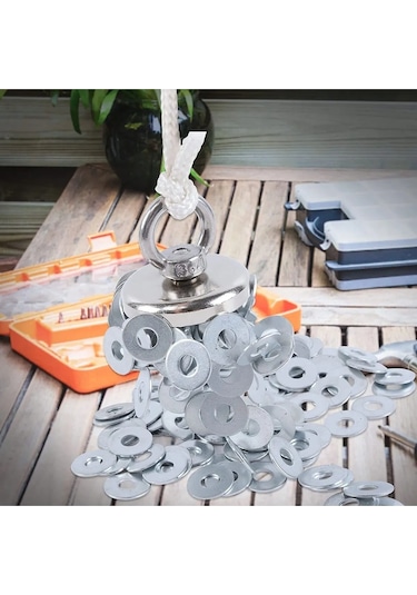 Ay Magnet Güçlü Halkalı Neodyum Pot Mıknatıs Çap 42mm Kurtarma