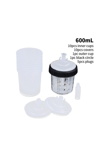 165/400/600ml Airbrush Boya Can Airbrush Karıştırma Kabı Hızlı Ölçüm Kabı 600ml