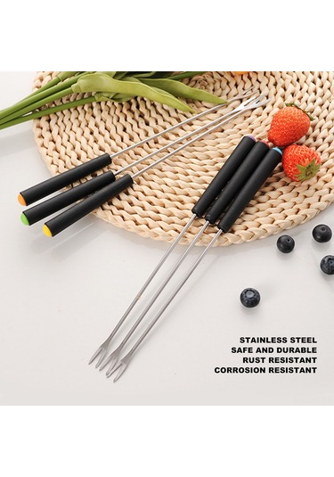 Yifomall Paslanmaz Çelik Fondü Çatal Seti - 6'lı Uzun Saplı, Çok Amaçlı Kullanım Diğer