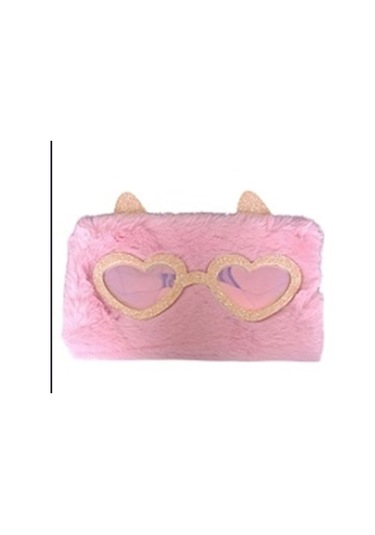 Sevimli Kedi Figürlü Kalem Kutusu Gözlüklü, 22x14 Cm Çok Renkli