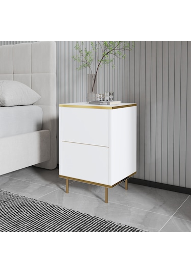 İmaj Komodin Beyaz/gold