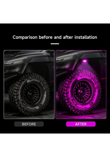 4pcs 24led Kaya Lamba Kiti Offroad Kamyon Suv 4x4 Atv Araba Atmosferi Lamba İce Blue 1 Piece Set