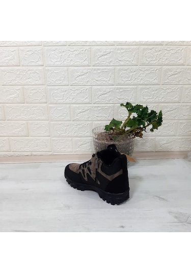 Sky Blue Kahverengi 0050 Fermuarlı Bağacaklı Kaymaz Erkek Bot 001