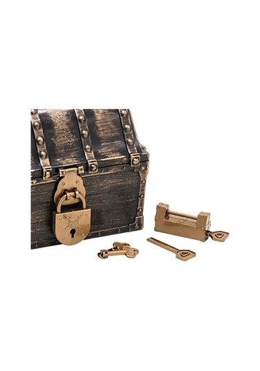 Pazly Sandığı Oyuncak Korsan Homyl Hazine Çocuklar Bronz Antik Cx