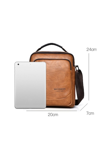 Sones Weıxıer D288 Büyük Kapasiteli Günlük Çapraz Çanta İş Su Geçirmez Tek Omuz Çantaları Açık Kahverengi