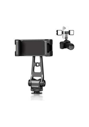 Xuweiwei Puluz Alüminyum Alaşım Telefon Kelepçesi 360 Derece Z Ekseni Döndürme Soğuk Ayakkabı Montajı Siyah -