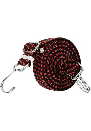 Homyl Kancalı Ağır Hizmet Elastik Bungee Cord Kırmızı-1m Kırmızı 1m Kırmızı