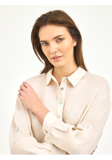 Karaca Kadın Comfort Fıt Gömlek-bej 12.25s.04.018 Bej